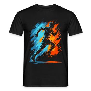Laufen Läufer Joggen Jungen Kinder Herren Lauf - Männer T-Shirt - Schwarz - Vorne - AI Model Male 178 light (178cm)