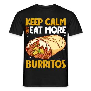 Keep Calm - Burrito - Männer T-Shirt - Schwarz - Vorne - AI Model Male 178 light (178cm)