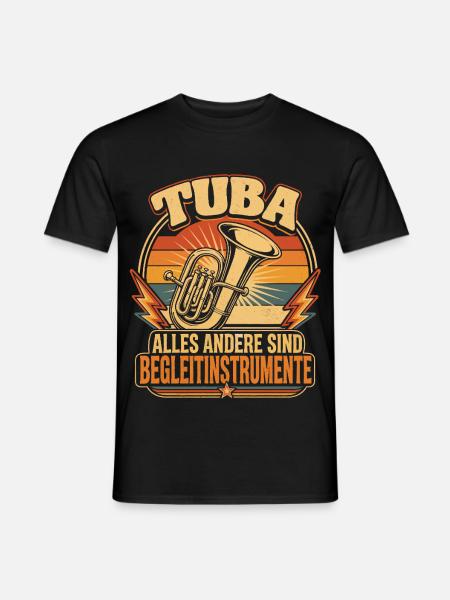 Tuba Witz Spruch Tubist Musiker - Männer T-Shirt - Schwarz