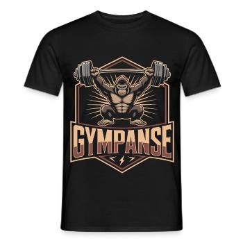GYMPANSE Gewichtheber Bodybuilding - Männer T-Shirt - Schwarz - Vorne - AI Model Male 178 light (178cm)