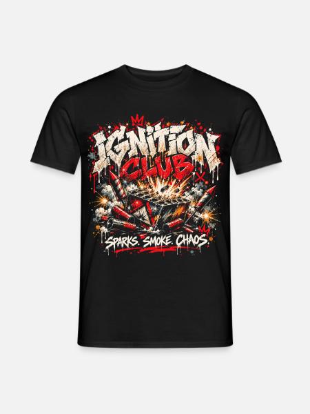 Ignition Club - Sparks Smoke Chaos - Männer T-Shirt - Schwarz