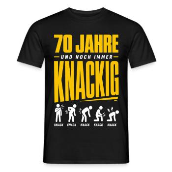 70 Jahre und noch immer knackig - Männer T-Shirt - Schwarz - Vorne - AI Model Male 178 light (178cm)
