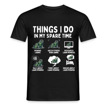 Dinge, die ich in meiner Freizeit tue – Rasenmäher-Süchtiger - Männer T-Shirt - Schwarz - Vorne - AI Model Male 178 light (178cm)