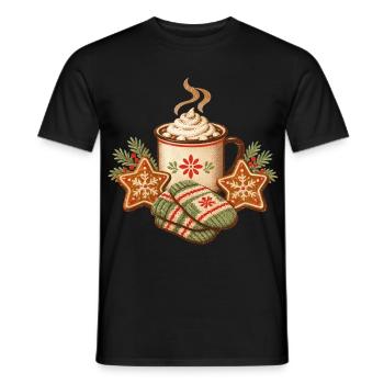 Gemütliche Weihnacht heiße Schokolade - Männer T-Shirt - Schwarz - Vorne - AI Model Male 178 light (178cm)