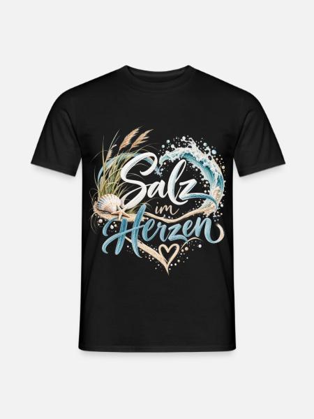 MeerLiebe Schriftzug am Strand - Männer T-Shirt - Schwarz