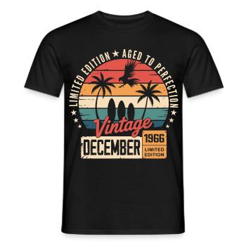 Limitierte Ausgabe Dezember 1966 - Männer T-Shirt - Schwarz - Vorne - AI Model Male 178 light (178cm)