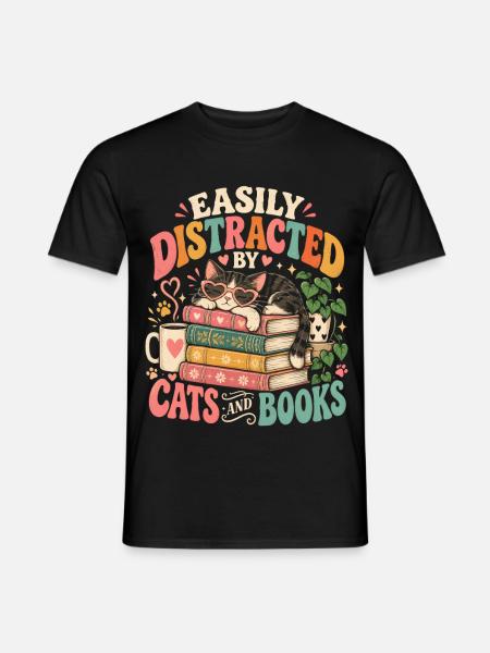 Buchmesse-Vibes Retro-Leseliebhaber - Männer T-Shirt - Schwarz