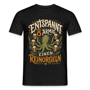 Achtarmig einen reinorgeln Party - Männer T-Shirt - Schwarz - Vorne - AI Model Male 178 light (178cm)