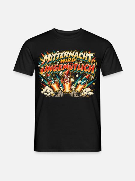 Mitternacht wird ungemütlich - Männer T-Shirt - Schwarz