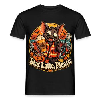 Fledermaus-Notfall Latte - Männer T-Shirt - Schwarz - Vorne - AI Model Male 178 light (178cm)
