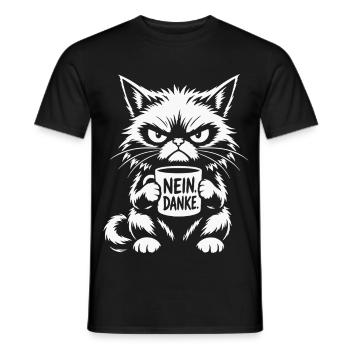 Nein Danke Katze - Männer T-Shirt - Schwarz - Vorne - AI Model Male 178 light (178cm)