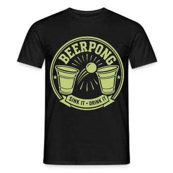 Beer Pong - Männer T-Shirt - Schwarz - Vorne - AI Model Male 178 light (178cm)
