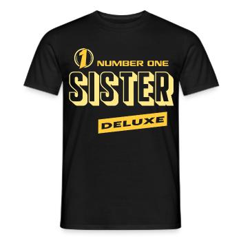 Sister Schwester Number One Deluxe Bester Familie - Männer T-Shirt - Schwarz - Vorne - AI Model Male 178 light (178cm)