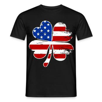 USA Flagge Vierblättriges Kleeblatt - Männer T-Shirt - Schwarz - Vorne - AI Model Male 178 light (178cm)