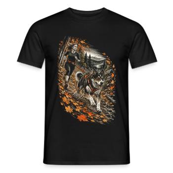 Canicross Hundesport Hundelauf - Männer T-Shirt - Schwarz - Vorne - AI Model Male 178 light (178cm)