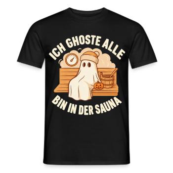 Lustiger Sauna Geist ghostet alle - Männer T-Shirt - Schwarz - Vorne - AI Model Male 178 light (178cm)