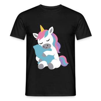 Einhorn fantasievoll Fabelwesen Design Kissen - Männer T-Shirt - Schwarz - Vorne - AI Model Male 178 light (178cm)