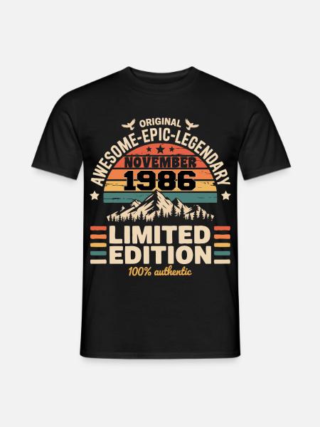November 1986 Rückblick November 1986 - Männer T-Shirt - Schwarz