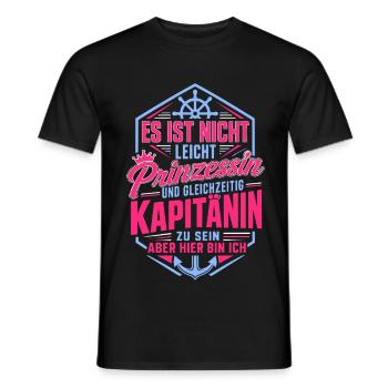 Kapitänin Segler Spruch Boot Anker - Männer T-Shirt - Schwarz - Vorne - AI Model Male 178 light (178cm)