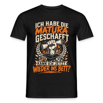 Matura geschafft kann ich ins Bett - Männer T-Shirt - Schwarz - Vorne - AI Model Male 178 light (178cm)