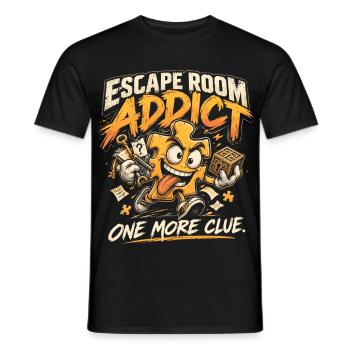 Escape Room Addict - One more clue - Männer T-Shirt - Schwarz - Vorne - AI Model Male 178 light (178cm)