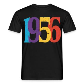 1956 Geburtstag Geboren 1956 Vintage-Retro-Geschenk - Männer T-Shirt - Schwarz - Vorne - AI Model Male 178 light (178cm)