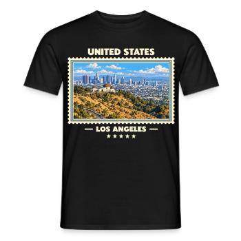 Vereinigte Staaten Los Angeles Vintage Reisemarke - Männer T-Shirt - Schwarz - Vorne - AI Model Male 178 light (178cm)