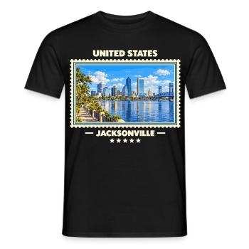 Vereinigte Staaten Jacksonville Vintage Reisemarke - Männer T-Shirt - Schwarz - Vorne - AI Model Male 178 light (178cm)