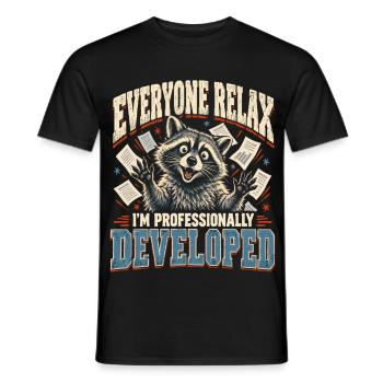 Professionell entwickelter Waschbärprogrammierer - Männer T-Shirt - Schwarz - Vorne - AI Model Male 178 light (178cm)