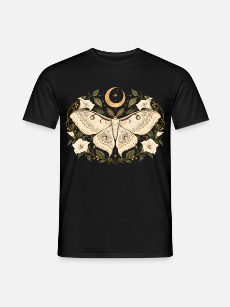 Sternenfalter mit Blüten - Männer T-Shirt - Schwarz