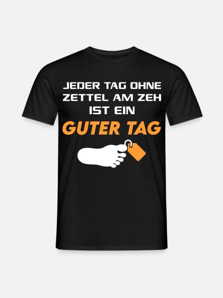 Guter Tag Zettel am Zeh T-Shirt Sprüche Lustig - Männer T-Shirt - Schwarz