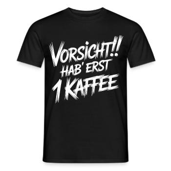 Erst ein Kaffee - Männer T-Shirt - Schwarz - Vorne - AI Model Male 178 light (178cm)