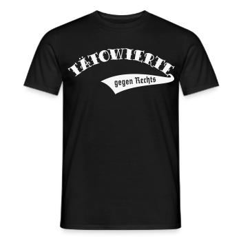 Tätowierte Gegen Rechts (Tattoo Tätowierung / W) - Männer T-Shirt - Schwarz - Vorne - AI Model Male 178 light (178cm)