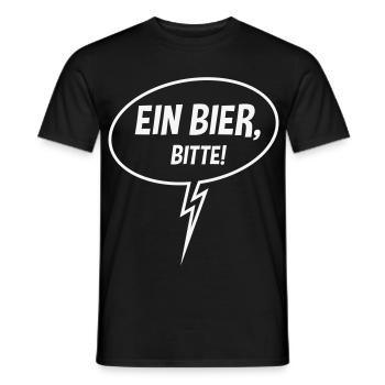Ein Bier, Bitte! (Sprechblase / Bierchen / Down W) - Männer T-Shirt - Schwarz - Vorne - AI Model Male 178 light (178cm)