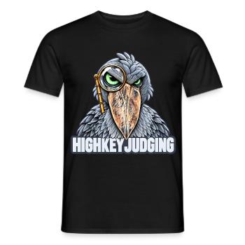 Schuhschnabel mit Brille – Highkey-Bewertung - Männer T-Shirt - Schwarz - Vorne - AI Model Male 178 light (178cm)