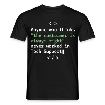 Tech Support Humor für Kundendienst - Männer T-Shirt - Schwarz - Vorne - AI Model Male 178 light (178cm)