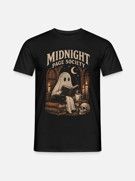 Midnight Page Society – Halloween Ghost - Männer T-Shirt - Schwarz