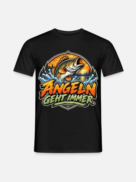 Angeln geht immer - Männer T-Shirt - Schwarz