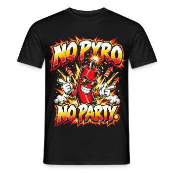 No Pyro – No Party - Männer T-Shirt - Schwarz - Vorne - AI Model Male 178 light (178cm)