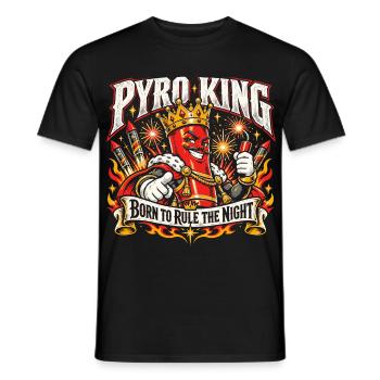 Pyro King – Born to Rule the Night - Männer T-Shirt - Schwarz - Vorne - AI Model Male 178 light (178cm)