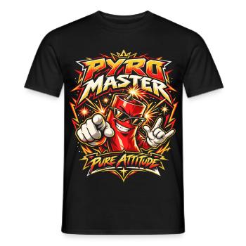 Pyro Master – Pure Attitude - Männer T-Shirt - Schwarz - Vorne - AI Model Male 178 light (178cm)