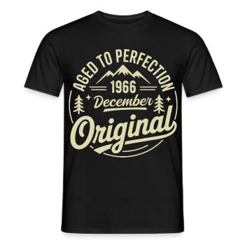Dezember 1966 - Männer T-Shirt - Schwarz - Vorne - AI Model Male 178 light (178cm)