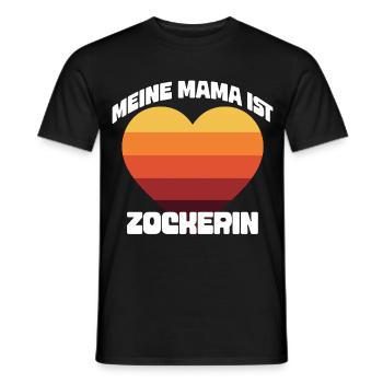 Meine Mama ist Zockerin T-Shirt | Retro - Männer T-Shirt - Schwarz - Vorne - AI Model Male 178 light (178cm)