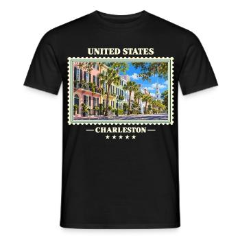 Vereinigte Staaten Charleston South Carolina - Männer T-Shirt - Schwarz - Vorne - AI Model Male 178 light (178cm)