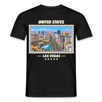 Vereinigte Staaten Las Vegas Vintage Reisemarke - Männer T-Shirt - Schwarz - Vorne - AI Model Male 178 light (178cm)