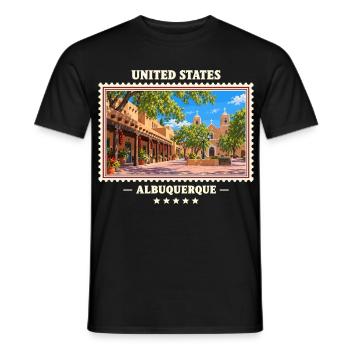 Vereinigte Staaten Albuquerque Vintage Reisemarke - Männer T-Shirt - Schwarz - Vorne - AI Model Male 178 light (178cm)