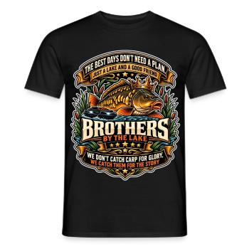 Brüder an der Karpfensee-Krone - Männer T-Shirt - Schwarz - Vorne - AI Model Male 178 light (178cm)