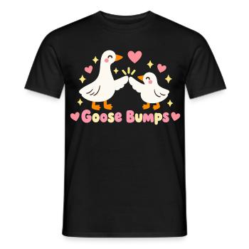 Kawaii Mama Baby Gänse Lustige Gänsehaut - Männer T-Shirt - Schwarz - Vorne - AI Model Male 178 light (178cm)