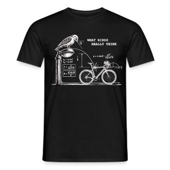 what birds really think - lustiges Vogel Design - Männer T-Shirt - Schwarz - Vorne - AI Model Male 178 light (178cm)
