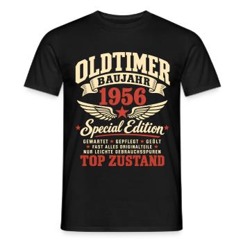 70. Geburtstag Mann Frau 70 Jahre Deko 1956 - Männer T-Shirt - Schwarz - Vorne - AI Model Male 178 light (178cm)